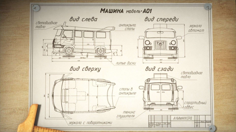 УАЗ 452 чертеж